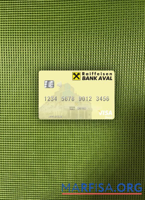 Blank Ukraine Raiffeisen Bank visa debit card photolook front real example